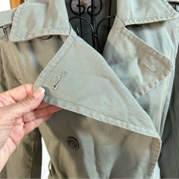 Marine Layer Kelly Belted Trench Coat Faded Sage/Olive Green Size Small - Picture 14 of 16